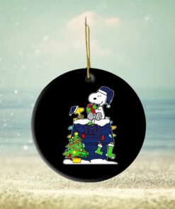 Nfl New York Giants Snoopy And Woodstock Christmas Ornament