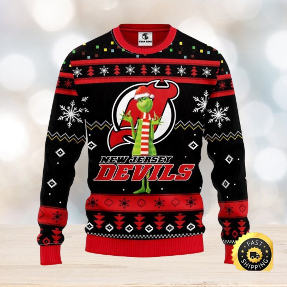 2017 NHL New Jersey Devils Hockey Crew Neck Sweatshirt Black adidas Size XL