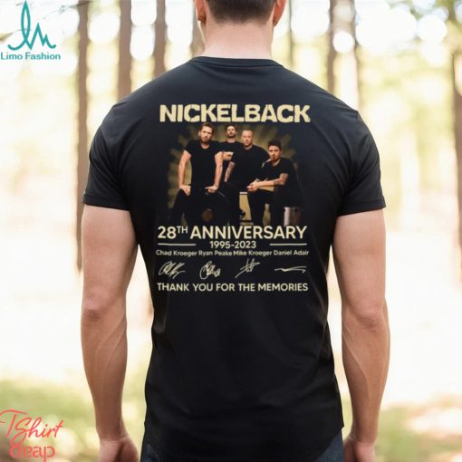 Nickleback 28th Anniversary 1995 – 2023 Chad Kroeger Ryan Peake Mike Kroeger Daniel Adair Thank You For The Memories T Shirt