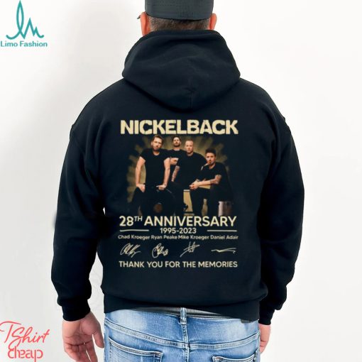 Nickleback 28th Anniversary 1995 – 2023 Chad Kroeger Ryan Peake Mike Kroeger Daniel Adair Thank You For The Memories T Shirt