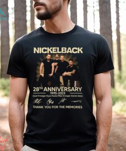 Nickleback 28th Anniversary 1995 – 2023 Chad Kroeger Ryan Peake Mike Kroeger Daniel Adair Thank You For The Memories T Shirt