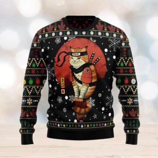 Ninja Cat Ugly Christmas Sweater For Men Women