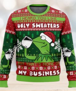 None Of My Business Kermit the Frog Ugly Christmas Sweater