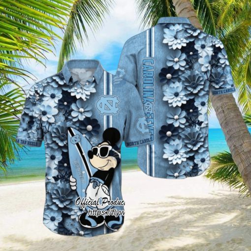 North Carolina Tar Heels Aloha Mick Pattern Hawaiian Shirt