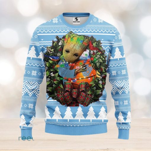 North Carolina Tar Heels Groot Hug Christmas Ugly Sweater