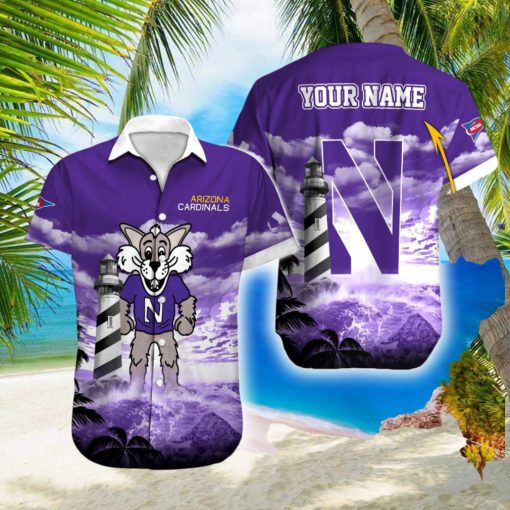 Northwestern Wildcats NCAA Hawaiian Shirt Logo Fans Gift Beach For Men And Women Custom Name