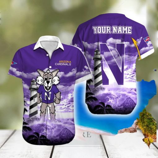 Northwestern Wildcats NCAA Hawaiian Shirt Logo Fans Gift Beach For Men And Women Custom Name