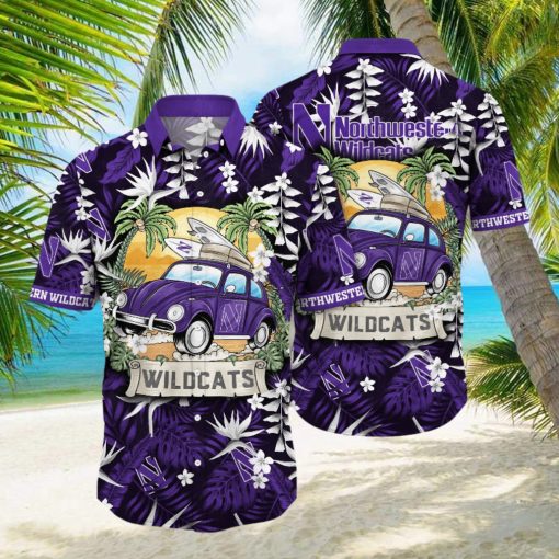 Northwestern Wildcats NCAA Hawaiian Shirt Vacationtime Aloha Shirt