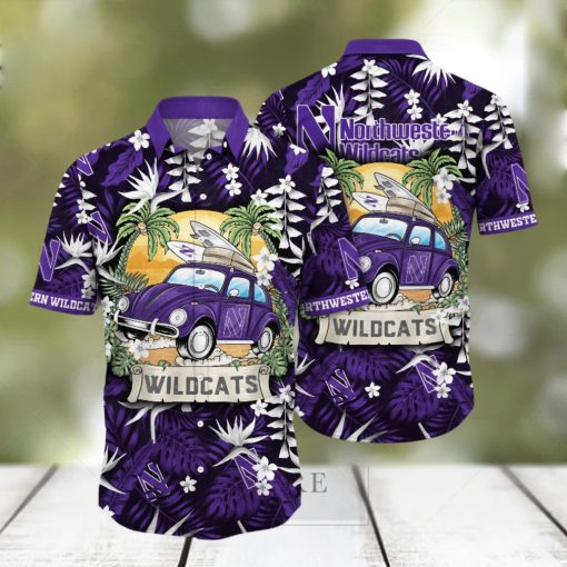 Northwestern Wildcats NCAA Hawaiian Shirt Vacationtime Aloha Shirt