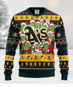 Oakland Athletics 12 Grinch Xmas Day Christmas Ugly Sweater Christmas Gift For Fans Party Hoiliday Gift