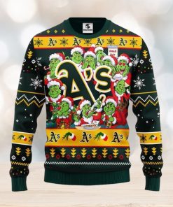 Oakland Athletics 12 Grinch Xmas Day Christmas Ugly Sweater Christmas Gift For Fans Party Hoiliday Gift