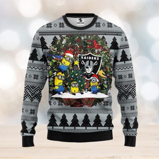 Oakland Raiders Minion Xmas Ugly Christmas Sweater Best Christmas Gift Ideas