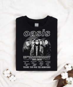 Oasis 33rd Anniversary 1991 2024 Thank You For The Memories Signatures Shirt