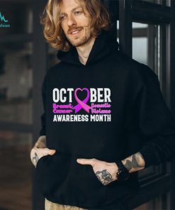 October breast cancer domestic violence awareness month shirt