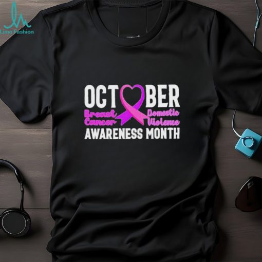 October breast cancer domestic violence awareness month shirt