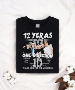 Official 12 years 2010 2022 one direction thank you for the memories signatures shirt