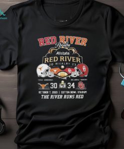 Official Allstate 2023 red river rivalry Oklahoma sooners the river runs red 34 october 7 T shirt