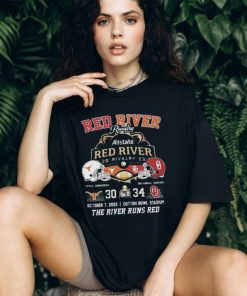 Official Allstate 2023 red river rivalry Oklahoma sooners the river runs red 34 october 7 T shirt