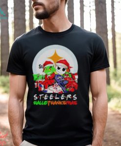 Official Grinch And Jack Skellington Pittsburgh Steelers Hallothankmas Shirt
