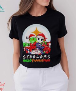 Official Grinch And Jack Skellington Pittsburgh Steelers Hallothankmas Shirt