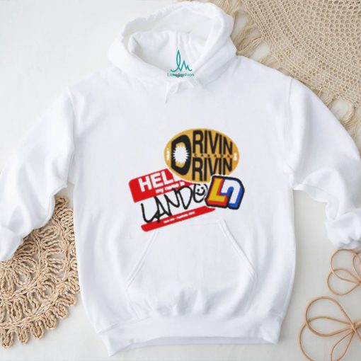 Official Hello My Name Is Lando Driven Race 100 Shirt