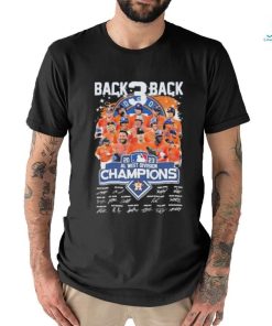 Official Houston Astros Back 3 Back 2023 Al West Division Champions Signatures Shirt