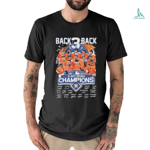 Official Houston Astros Back 3 Back 2023 Al West Division Champions Signatures Shirt