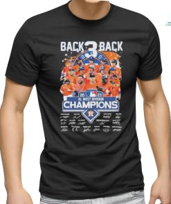 Official Houston Astros Back 3 Back 2023 Al West Division Champions Signatures Shirt