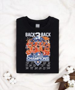 Official Houston Astros Back 3 Back 2023 Al West Division Champions Signatures Shirt