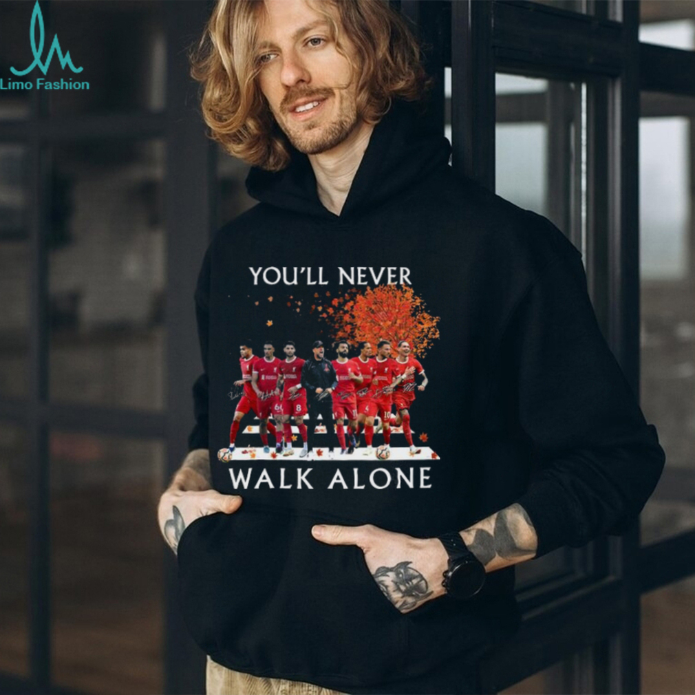 Official Liverpool Team Football You’ll Never Walk Alone Signatures Shirt Official Liverpool Team Football You’ll Never Walk Alone Signatures Shirt