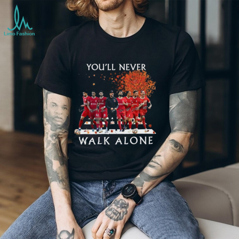 Official Liverpool Team Football You’ll Never Walk Alone Signatures Shirt Official Liverpool Team Football You’ll Never Walk Alone Signatures Shirt