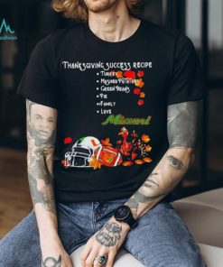 Official Miami Hurricanes Thanksgiving Success Recipe T Shirt