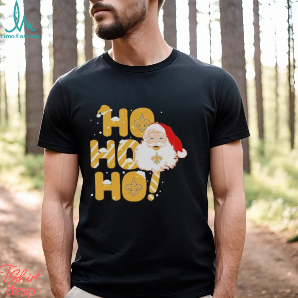 Official New Orleans Saints Santa Ho Ho Ho Christmas T Shirt Official New Orleans Saints Santa Ho Ho Ho Christmas T Shirt