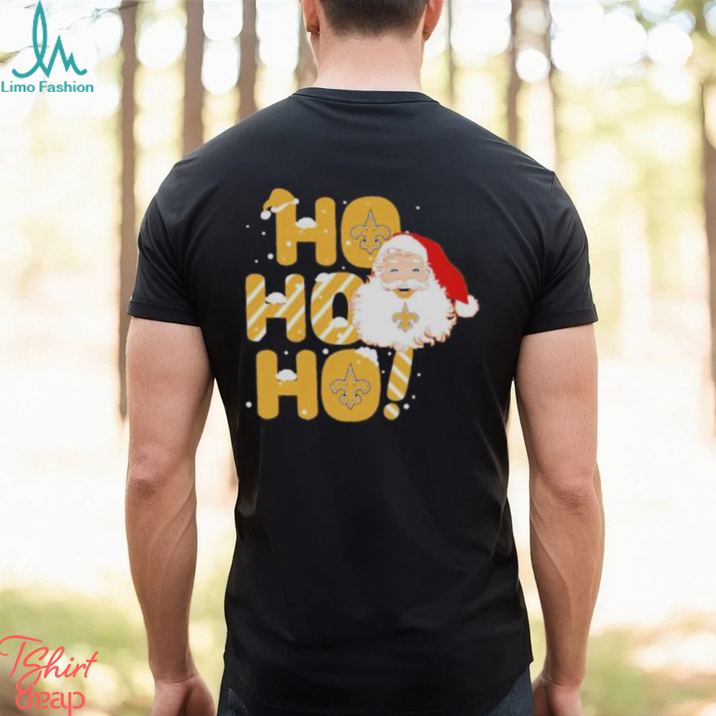 Official New Orleans Saints Santa Ho Ho Ho Christmas T Shirt Official New Orleans Saints Santa Ho Ho Ho Christmas T Shirt
