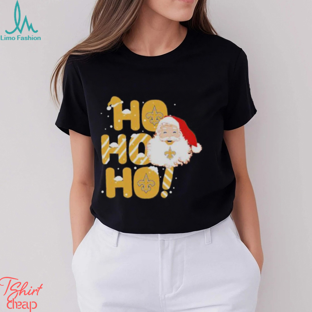 Official New Orleans Saints Santa Ho Ho Ho Christmas T Shirt Official New Orleans Saints Santa Ho Ho Ho Christmas T Shirt