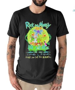 Official Rick And Morty 10 Years 2013 2023 7 Seasons 71 Episode Thank You For The Memories Shirt