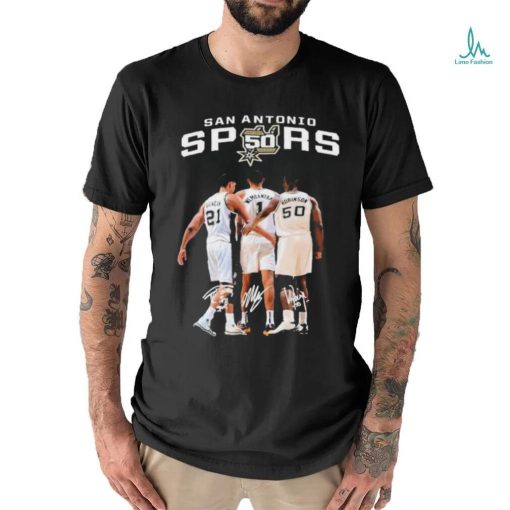 Official San Antonio Spurs Duncan And Wembanyama And Robinson Signature T Shirt