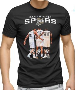 Official San Antonio Spurs Duncan And Wembanyama And Robinson Signature T Shirt