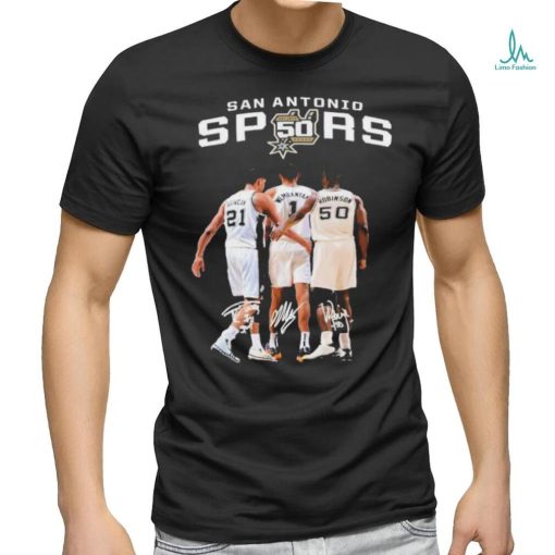 Official San Antonio Spurs Duncan And Wembanyama And Robinson Signature T Shirt