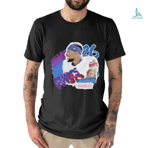 Official Saquon Barkley Football Paper New York Giants T shirt