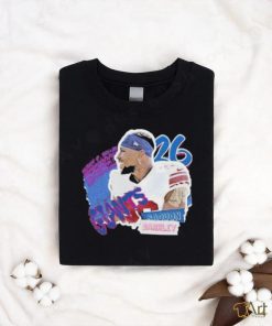Official Saquon Barkley Football Paper New York Giants T shirt