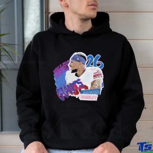 Official Saquon Barkley Football Paper New York Giants T shirt