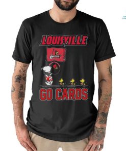 Official Snoopy And Woodstock Louisville Go Cards Flag T shirt