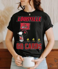 Official Snoopy And Woodstock Louisville Go Cards Flag T shirt