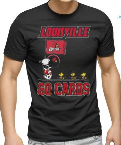 Official Snoopy And Woodstock Louisville Go Cards Flag T shirt