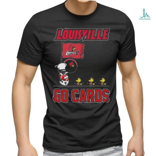Official Snoopy And Woodstock Louisville Go Cards Flag T shirt