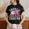 Bleached Peace Love Cure Leopard Breast Cancer Awareness T Shirt