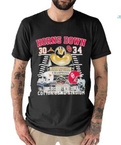 Official Texas 30 Oklahoma 34 Cotton Bowl Stadium Shirt