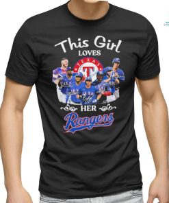 Official This Girl loves her Texas Rangers 2023 Signatures Shirt