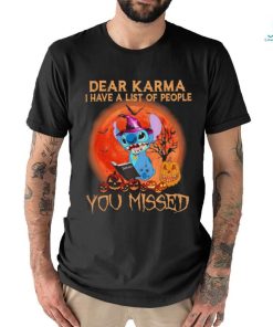 Official baby Stitch witch dear karma I have a list of people you missed halloween shirt